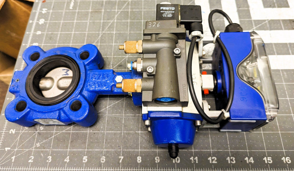 DN40 Crane Butterfly Valve With Revo Pneumatic Controller WORKING PULL [C0S4 #6]