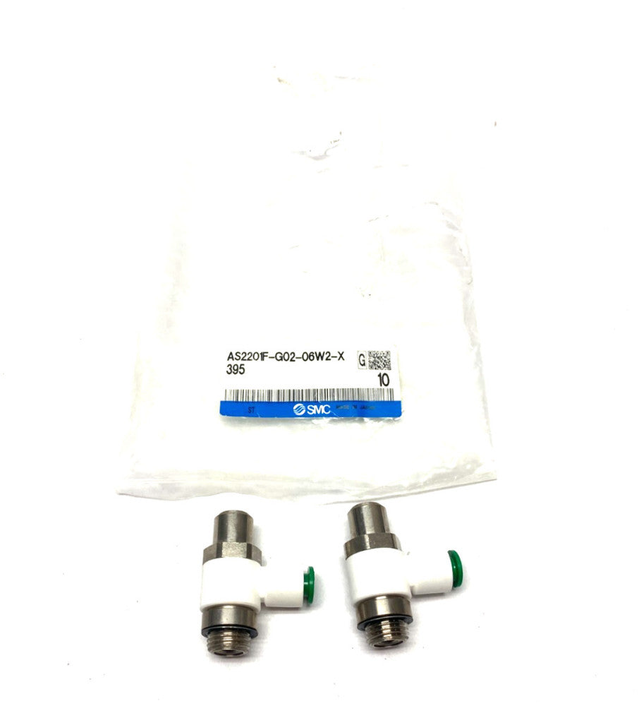 SMC AS2201F-G02-06W2-X395 Speed/Flow Control Fitting LOT OF 2