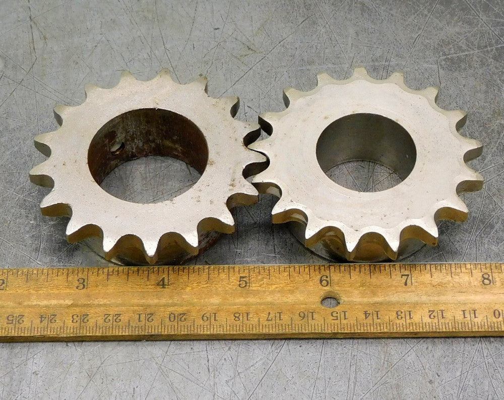 Martin 40B17 Roller Chain Sprocket #40 17 Teeth 1-1/4" Bore Lot of Two (2)