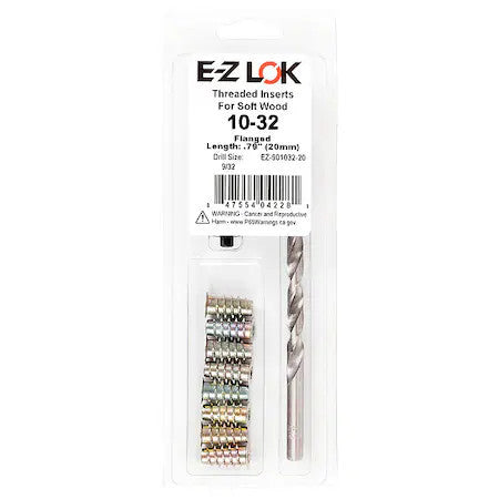 Zoro Select Ez-901032-20 Thread Repair Kit, Hex Drive Threaded Inserts, #10-32,