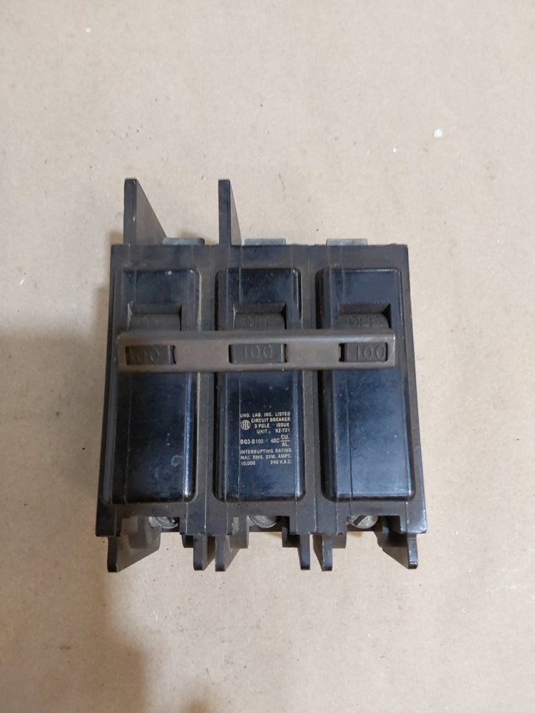 Siemens BQ3B100 Circuit Breaker 3 Pole 240V 100 Amp