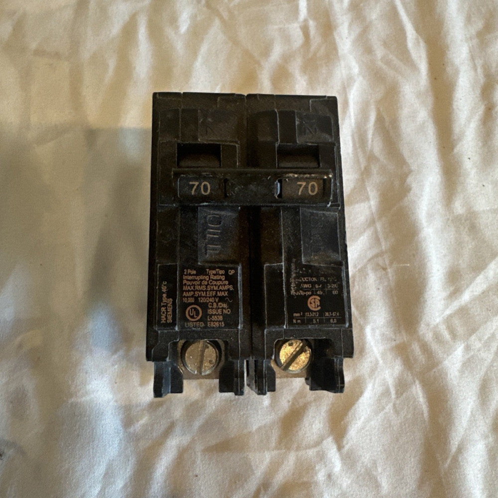 Siemens Q270 70A 2-Pole 120/240V Circuit Breaker - Black