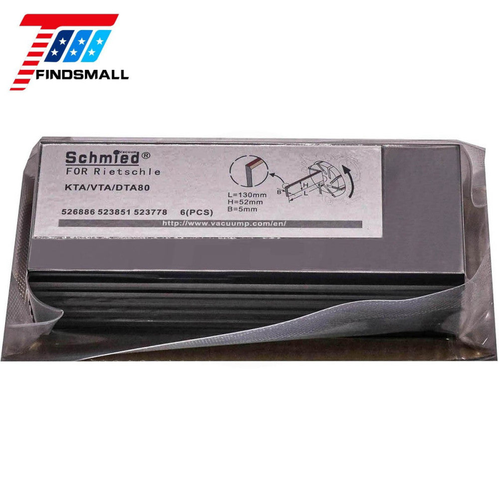 6pcs Carbon Vane 523778 526886 523851 for Rietschle Pump DTA/VTA80 KTA80/1/2/3/4