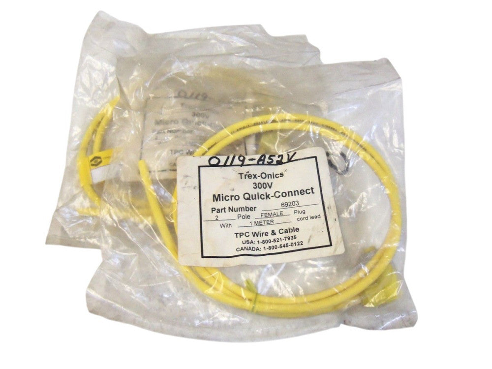 LOT OF 2 TPC WIRE & CABLE CONNECTOR 69203 UNMP