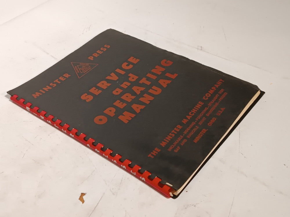Minster Machine Co. P2-200 Press Service & Operating Manual, Bound, as shown
