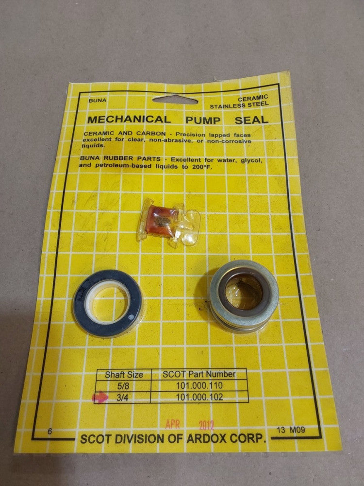 NEW SCOT 101.000.102 PUMP MECHANICAL SEAL KIT 3/4" SHAFT