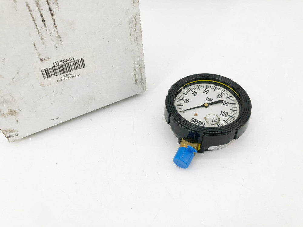 New SPAN LFS210-140-BAR-G Pressure Gauge 0-140 Bar 1/4" Male NPT 5NNC1