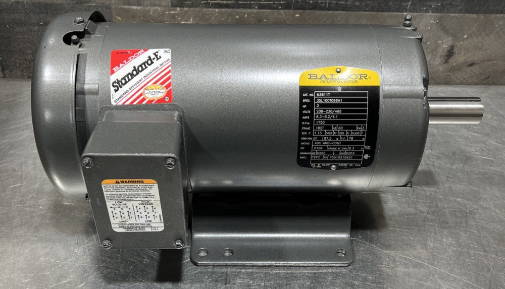 BALDOR ELECTRIC M3611T INDUSTRIAL MOTOR 208-230/460 VOLT, 8.3-8.2/4 AMP, 60 HZ