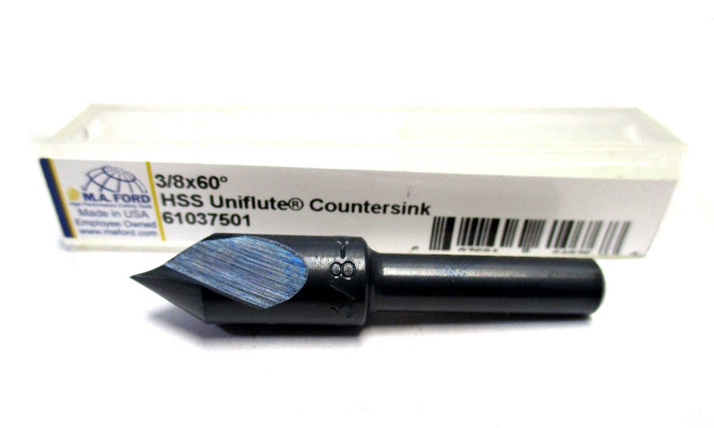 M.A. Ford (61037501) 3/8" x 1/4" x 2" 60° 1-Flute RH HSS Countersink