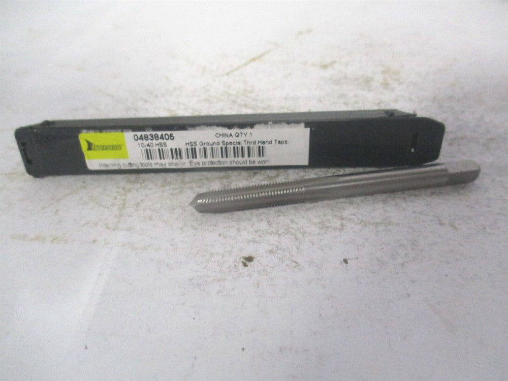 (JY4838405) #10-40 2-3/8" OAL Bright HSS RH 4-Flute Straight Flute Plug Hand Tap