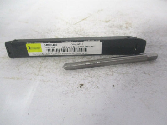 (JY4838405) #10-40 2-3/8" OAL Bright HSS RH 4-Flute Straight Flute Plug Hand Tap