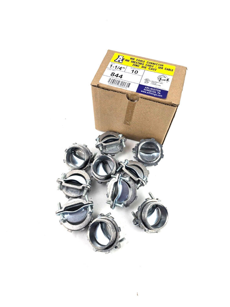 10pcs Arlington 844 Service Entrance Round Cable Connector Die Cast Zinc 1-1/4"