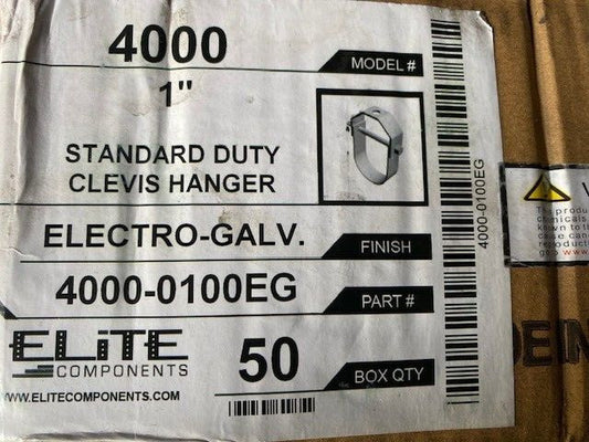 (50 PACK) Elite 4000-0100EG Size 1 Inch, Standard Duty Clevis Hanger
