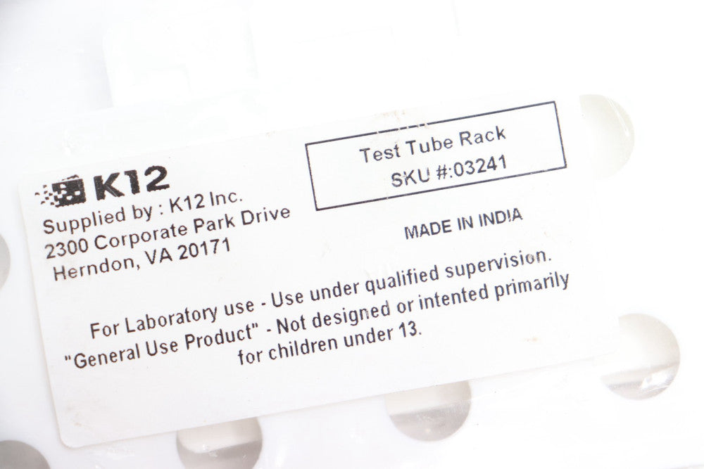 K12 Test Tube Rack Polypropylene Holds 12 x 32mm Tubes 2-Tier 03241