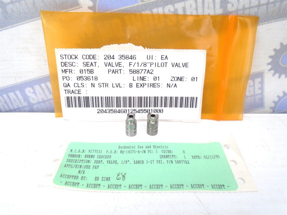 (Lot of 2) Elsag Bailey - 58877A2 - Pilot Valve Seat / Sleeve - 1/8" - (NEW)