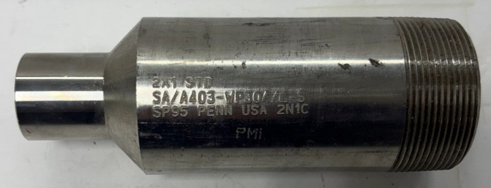 2X1 STD REDUCER NONTHREADED BORE  SA/A403-WP304/L-SSP95 PENN USA THREAD SIZE 12