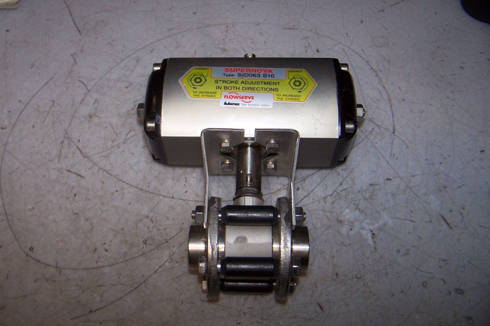 NEW FLOWSERVE 1" ACTUATED STAINLESS STEEL BALL VALVE SOCKET TYPE SID063S10 