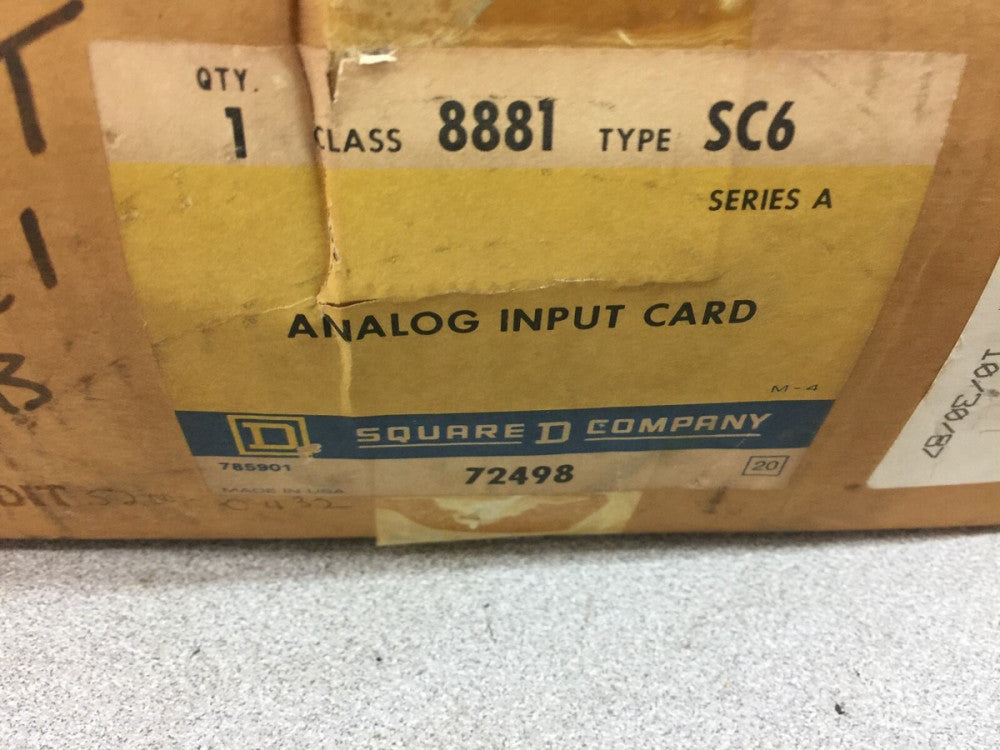 NEW IN BOX SQUARE D ANALOG INPUT CARD 8881 SC6