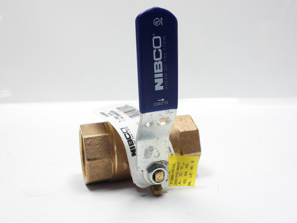 Nibco T-580-70-UL, 1-1/4" FNPT Ball Valve Threaded 250 PSI MAX Bronze 600 #, NOT