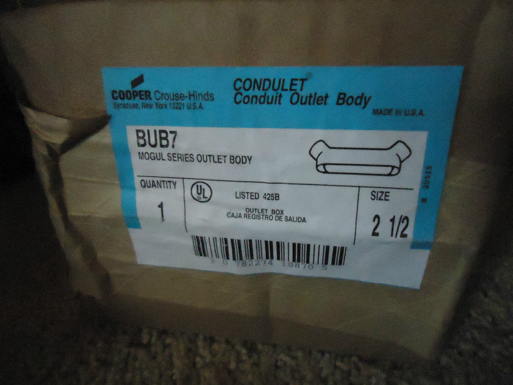 Cooper Crouse-Hinds # BUB7  Mogul Series Outlet Body 2 1/2 (NEW)