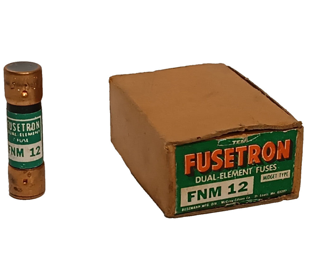 Lot of 11: Bussmann Mfg. Fusetron FNM-12 Dual Element Mini Fuses, 125V Max