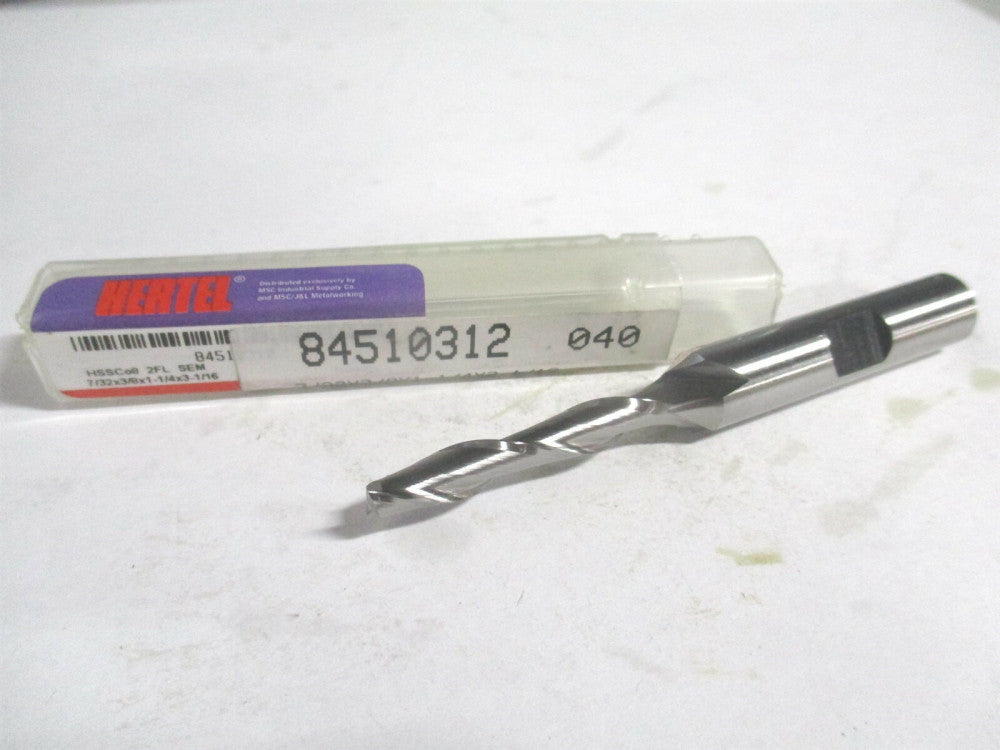 (E299914084) 7/32" x 1-1/4" x 3/8" x 3-1/16" OAL Cobalt 2 Flute Square End Mill 