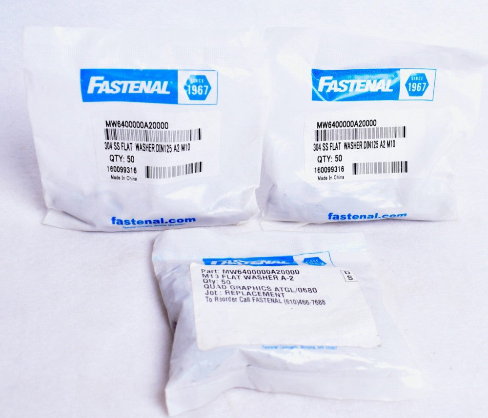 150 Count Fastenal 304SS Last Washers DIN125 A2 M10  MW6400000A20000
