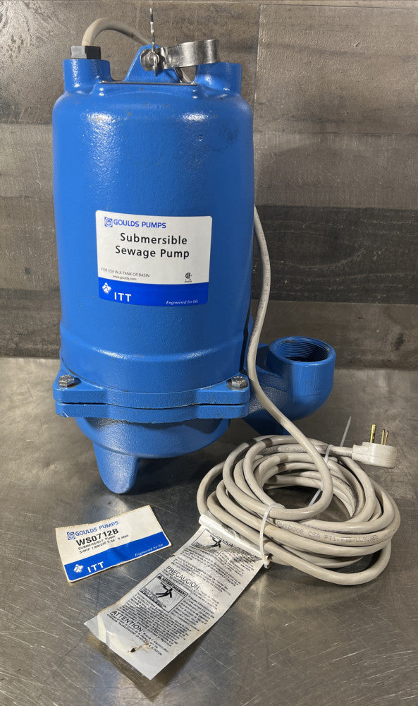 Goulds WS0712B Sewage Pump Model 3886 WS_B Series, 3/4 HP, 230 V,1 Phase,2" NPT