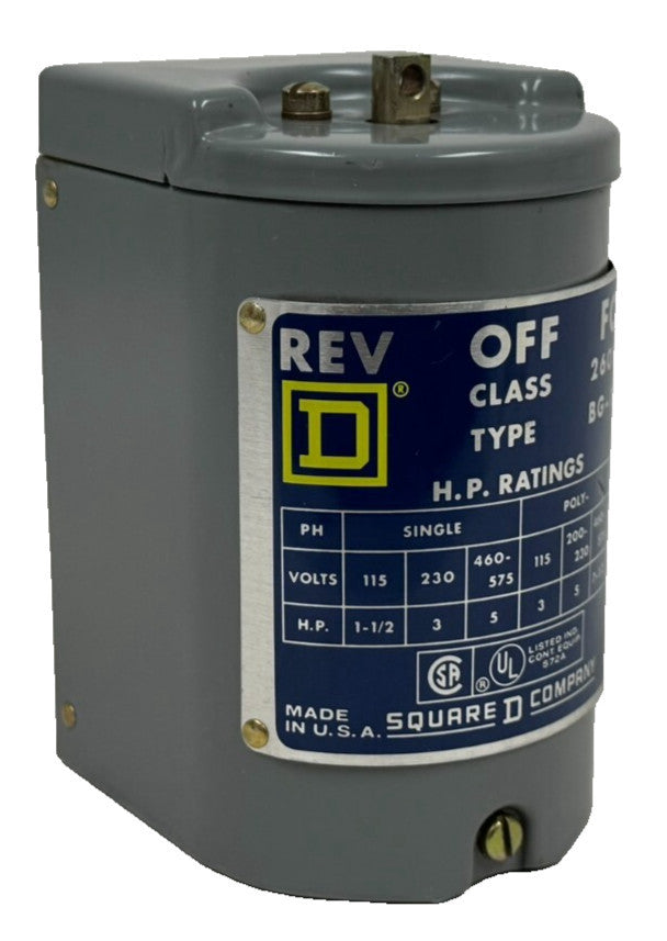 NEW SQUARE D 2601-BG-1 DRUM SWITCH 7.5HP 60VAC 2601BG1