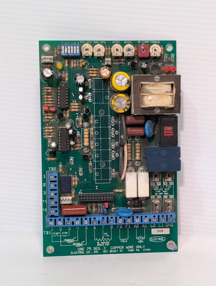 Electrol 2800-2806 Control Board for Adjustable Speed Motor Controller 115/300V