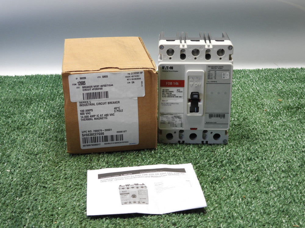 Eaton 4975D71G44 Circuit Breaker FDB 14K 100Amp