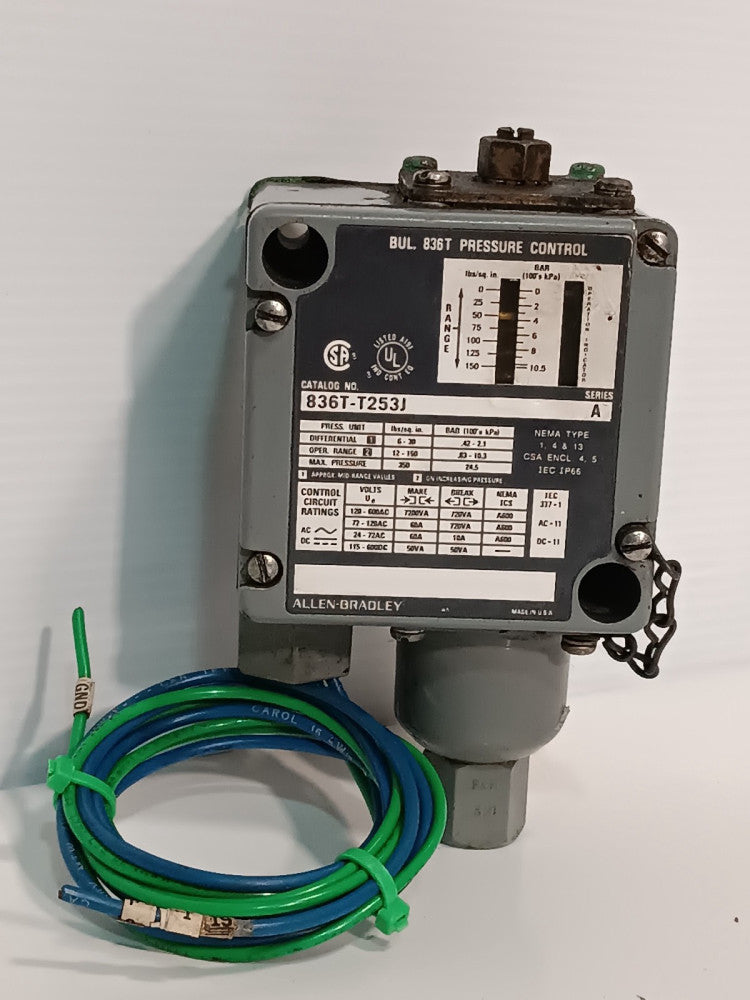Allen-Bradley 836T-T253J Series A Pressure Control Switch 12-150 lbs/sq in