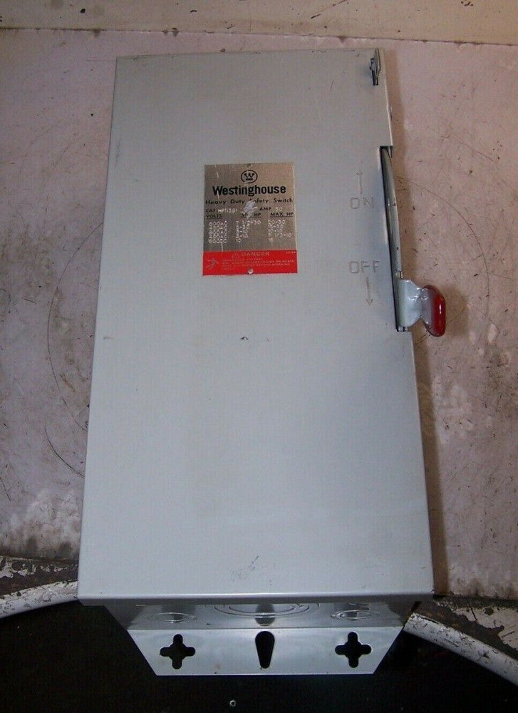 WESTINGHOUSE 30 AMP NON-FUSED SAFETY SWITCH 600 VAC 20 HP 3 PHASE  JHUN361