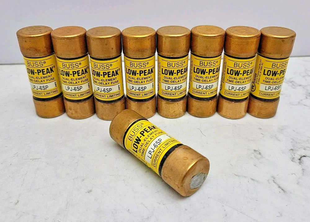 9 Pack Bussmann LPJ-6SP Time Delay Fuse 6A Amp Dual Element LPJ6SP