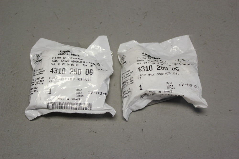 LOT OF 2 NEW JAEGER FICHE MAE CONNECTORS 4310-290-06
