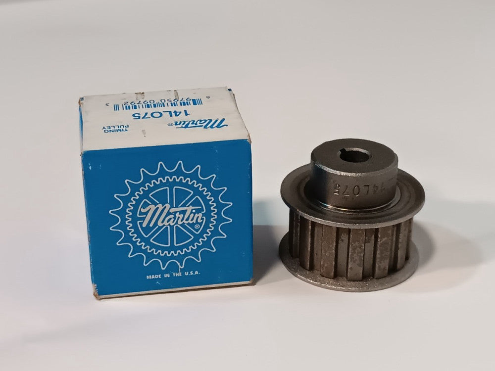 Martin 14L075 RSB Timing Pulley, 14 Teeth, Set Screw, Flanged, Belt Width 0.75"