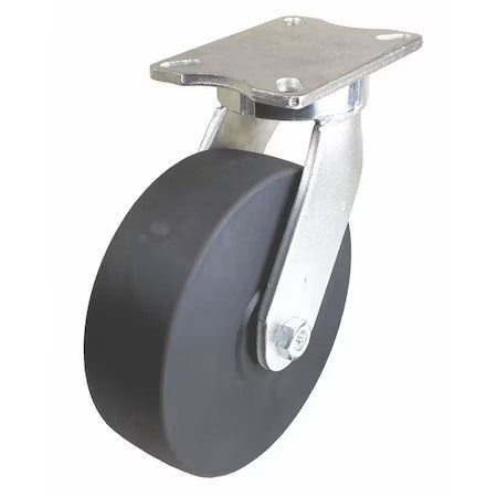 Zoro Select P27s-Nmb060k-16 Plate Caster,4100 Lb. Ld Rating,Bk Wheel