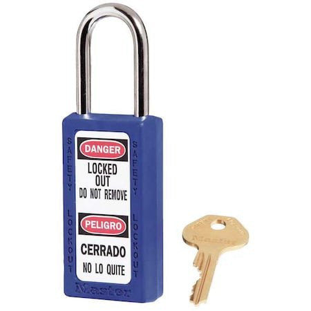 Master Lock 411Kas3blu Lockout Padlock,Ka,Blue,3"H,Pk3