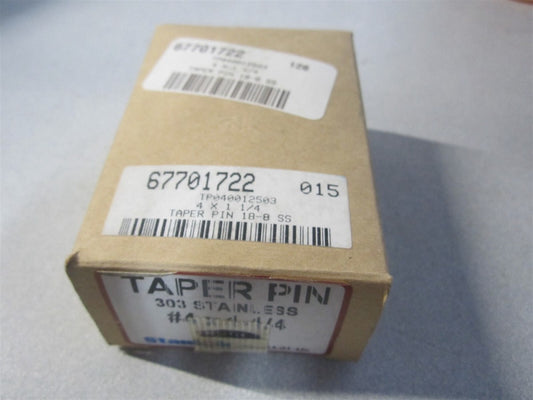 (MSC67701722X) Size 4 0.224 x 0.25 Passivated Stainless Steel Taper Pin - Qty 98