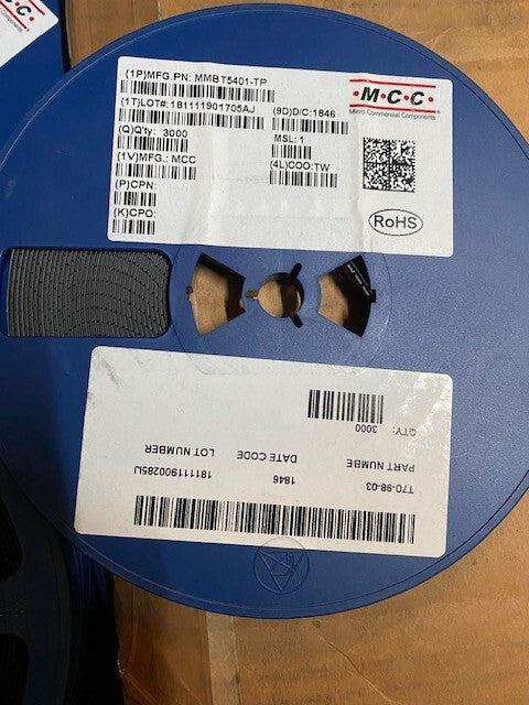(Reel of 3,000) MMBT5401-TP Bipolar Transistor 150V 0.6A SOT23 Surface Mount