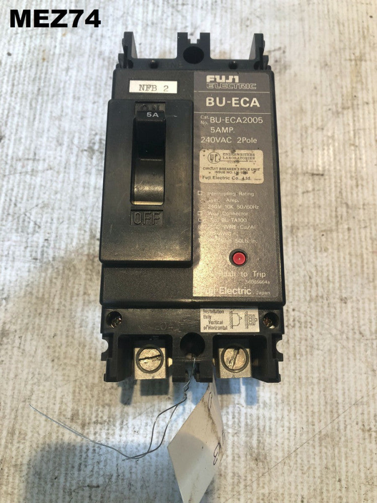 Fuji Electric BU-ECA2005 5A Circuit Breaker 240VAC 2 pole