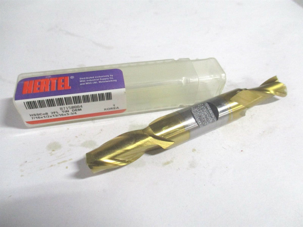 (E4050028) 7/16" x 13/16" x 1/2" x 3-3/4" OAL Cobalt 2 Flute Square End Mill 