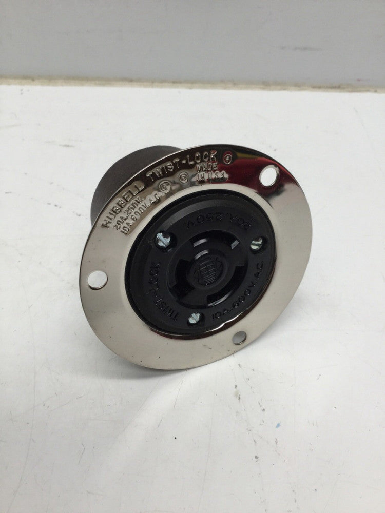 HUBBELL Twist-Lock Female Receptacle Flanged Outlet 20A 250V 10A 600V