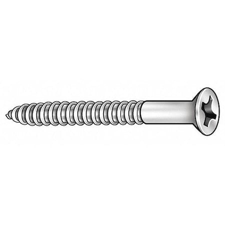 Zoro Select U25120.012.0075 Wood Screw, #5, 3/4 In, Zinc Plated Steel Flat Head