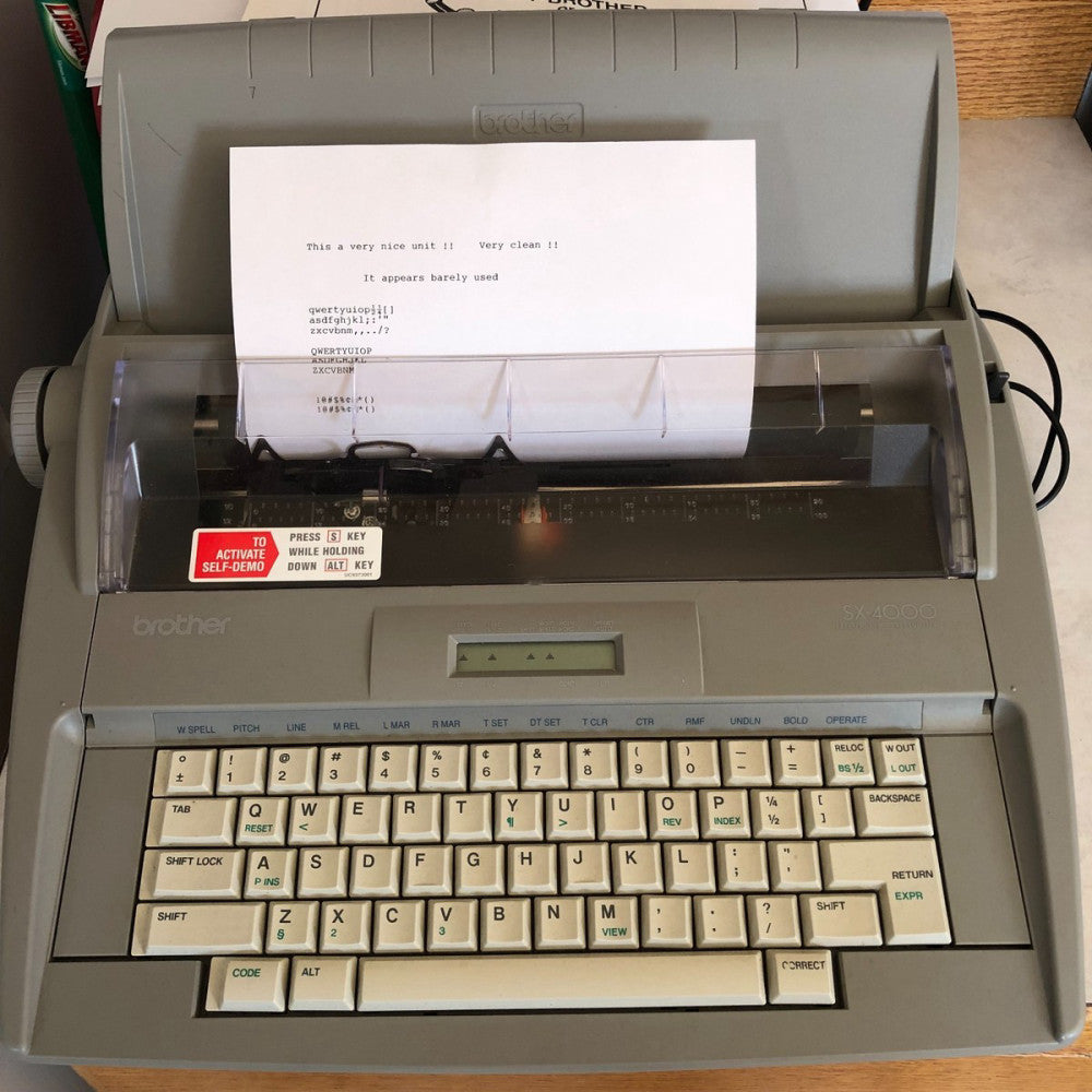 Brother SX-4000 Portable Electronic Typewriter w/Keyboard Cover Tested Works