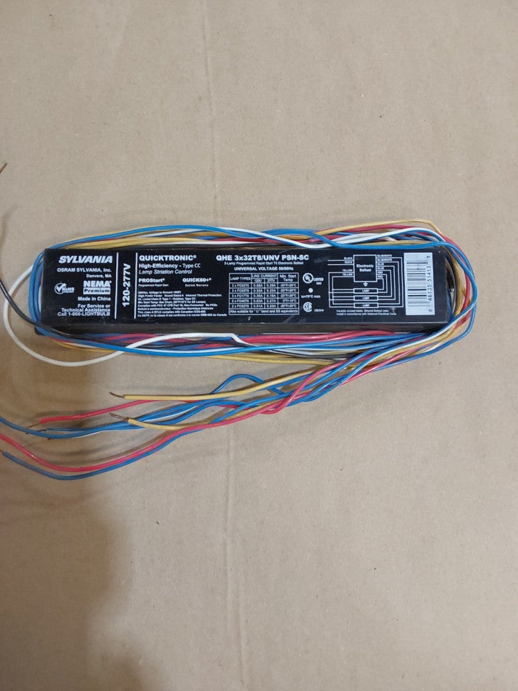Sylvania QHE 3X32T8/UNV PSN-SC-B Programmed RAPID Start Ballast