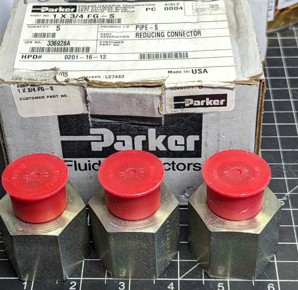 (Box Of 3) 1 X 3/4 FG-S Parker 1” X ¾” NPTF/NPTF, FG Expander-Adapter [B10B1]