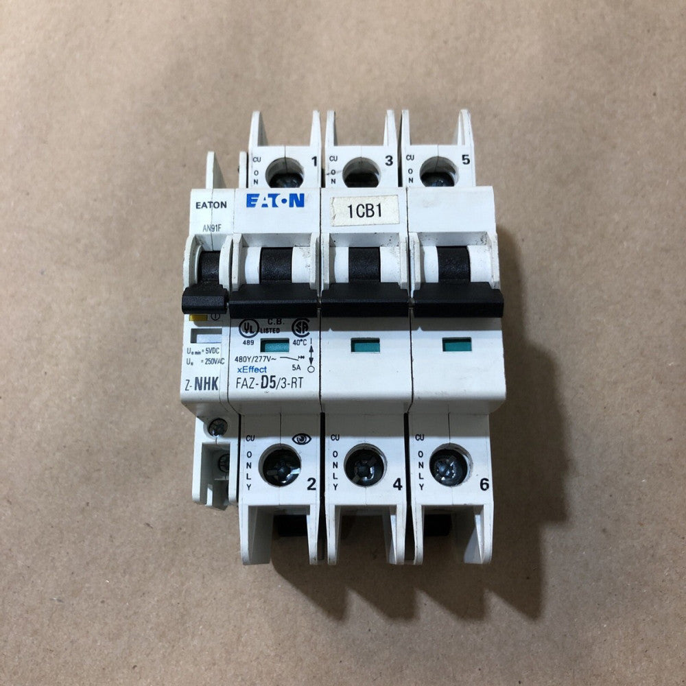 Eaton FAZ-D5/3-RT Circuit Breaker, 3-Pole