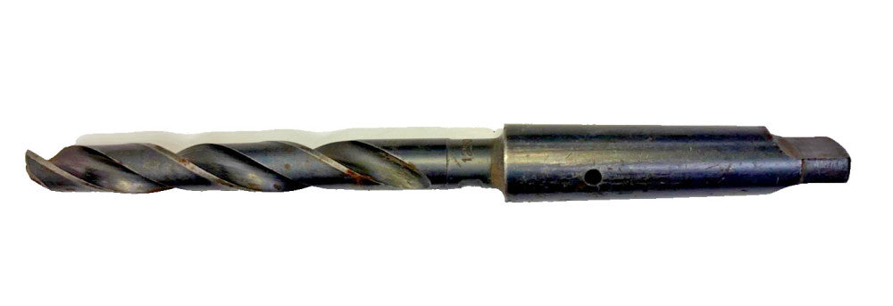 UNION TWIST #3 MORSE TAPER SHANK DRILL BIT, SPIRAL 2 FLUTE, OAL 9-3/4