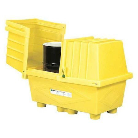 Enpac 2038-Ye-D Spill Containment With Drain,1200 Lb.